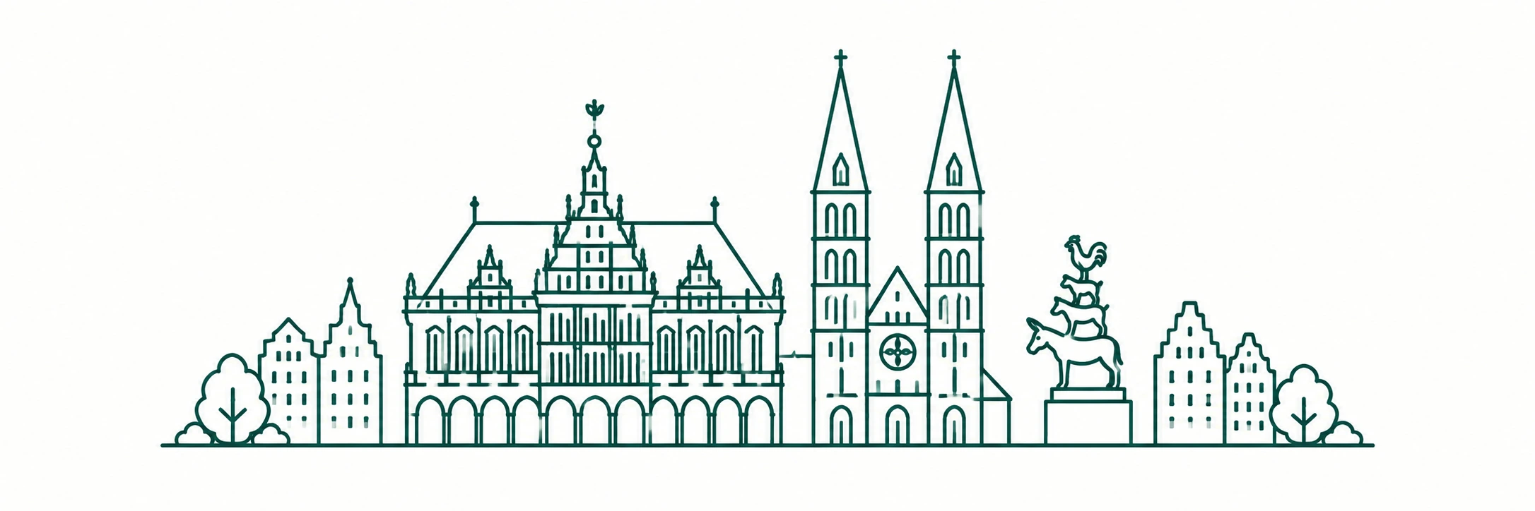Gezeichnete Skyline von Bremen
